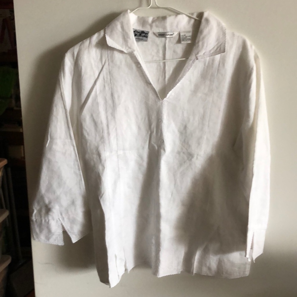 Richard Malcolm Embroidered Irish Linen top sz M